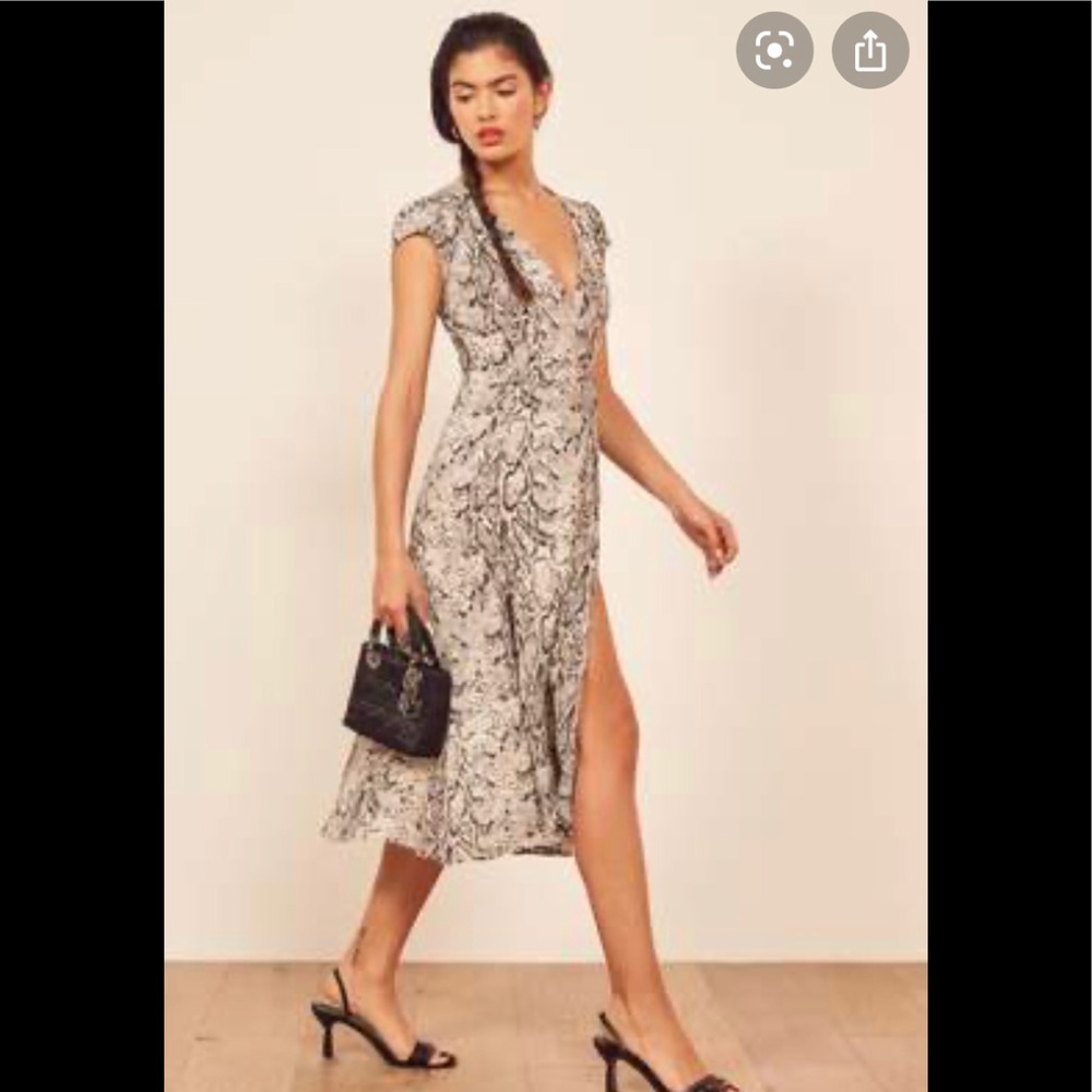 EUC Reformation Carina Dress in watersnake